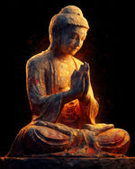Glowing buddha statue cross stitch kit for beginners