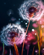 Glowing dandelions in the dark cross stitch kit for beginners