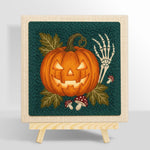 Glowing jack o lantern punch needle kit for beginners