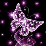 Glowing purple crystal butterfly cross stitch kit for beginners