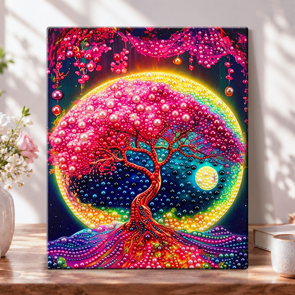 Glowing tree of life pearl diamond painting kit for beginners