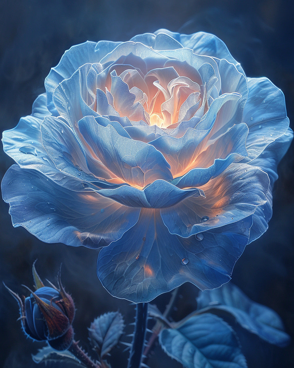 Glowing white rose cross stitch kit for beginners