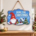 Gnome home for christmas paint by numbers door hanger as indoor wall decor