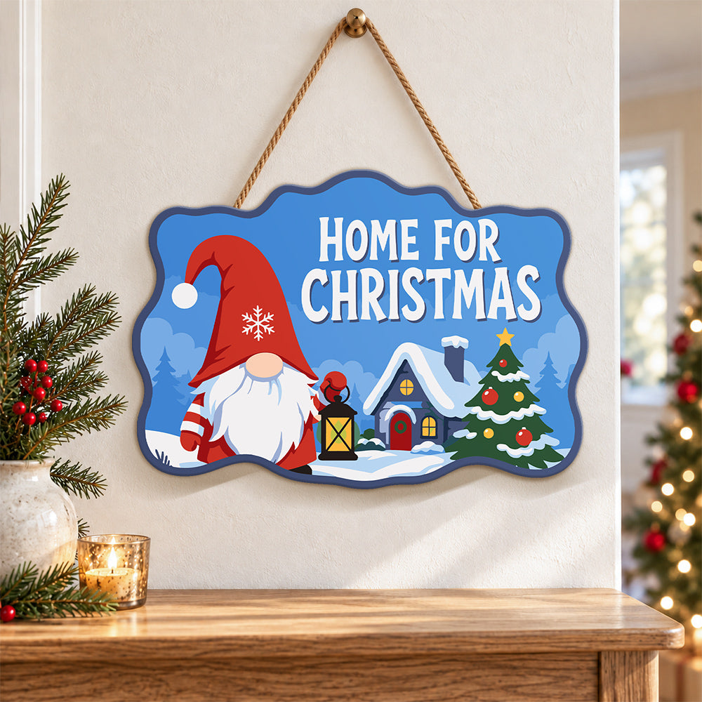 Gnome home for christmas paint by numbers door hanger as indoor wall decor