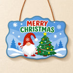 Gnome merry christmas tree paint by numbers door hanger finished design