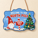 Gnome welcome to our north pole paint by numbers door hanger finished design