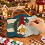 Gnome with star paint by numbers door hanger painting process