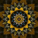 Gold geometric mandala cross stitch kit for beginners
