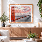 Finished golden gate bridge paint by numbers artwork displayed as home decor