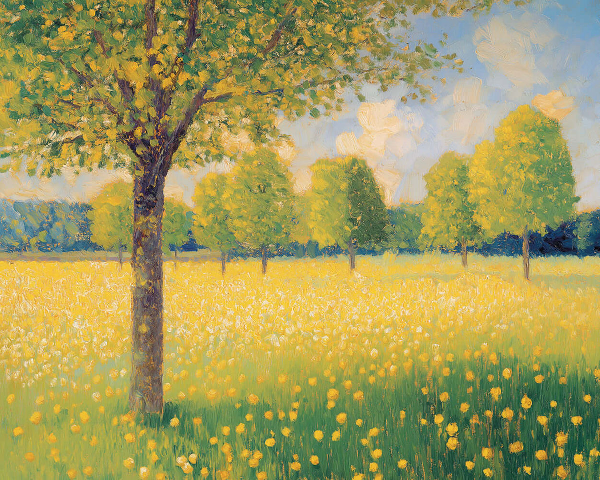 Golden meadow in the sunshine cross stitch kit for beginners