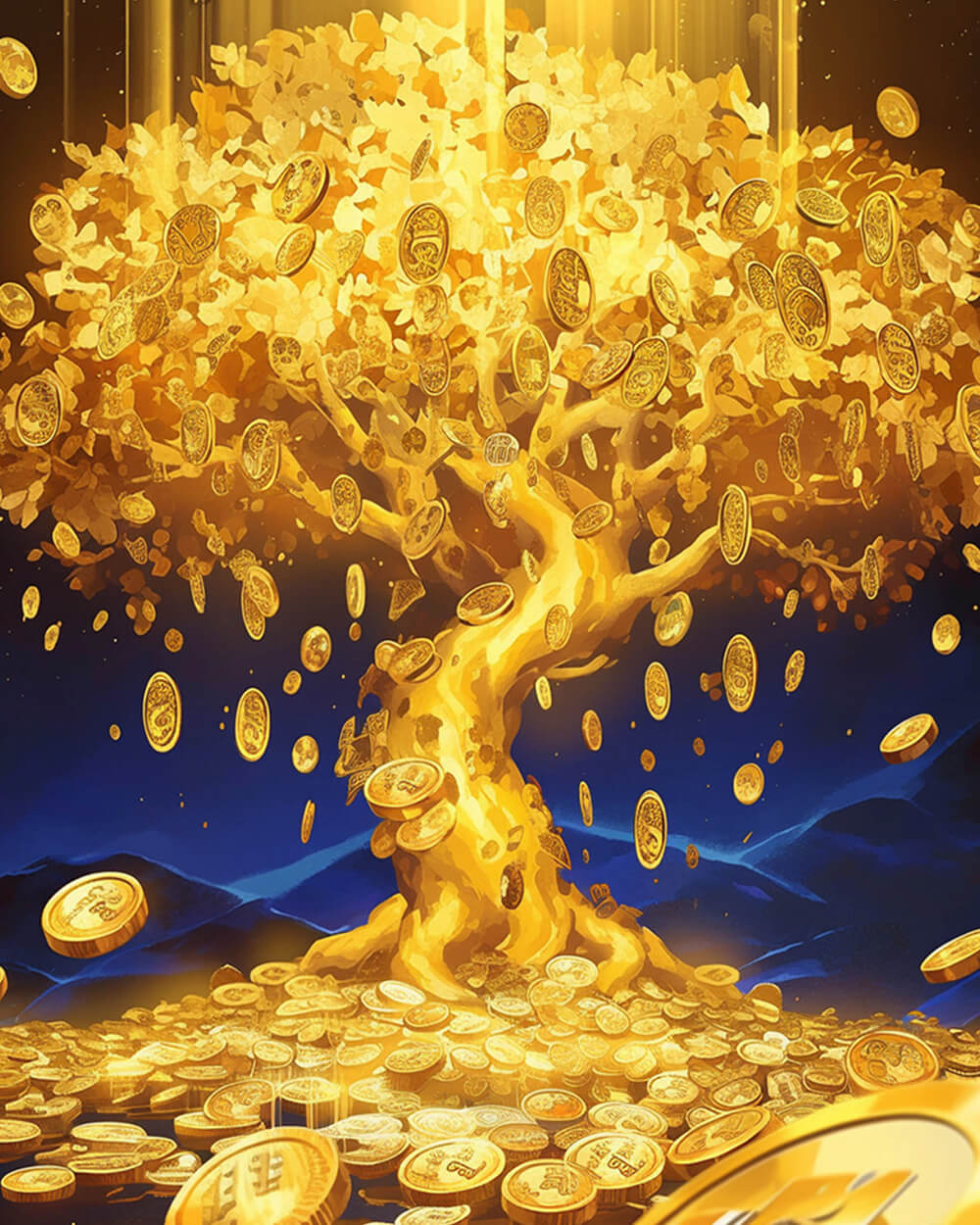 Golden money tree cross stitch kit for beginners