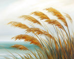Golden pampas grass by the sea paint by numbers kit for beginners