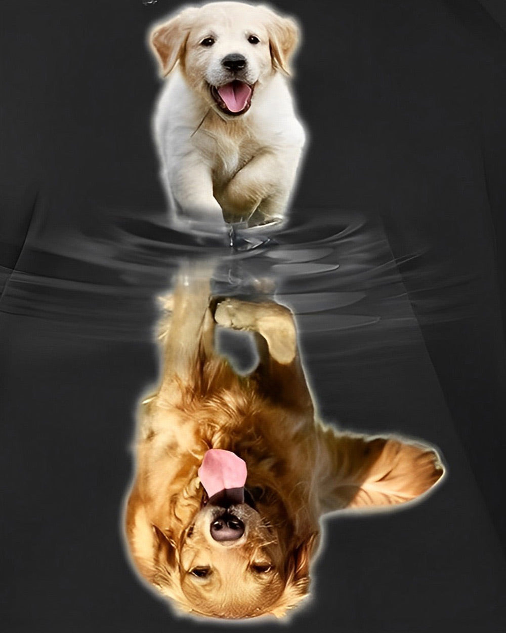 Golden retriever water reflection cross stitch kit for beginners