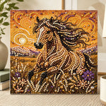 Golden spirit horse pearl diamond painting kit for beginners