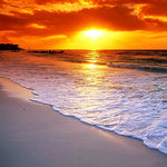 Golden sunset over ocean cross stitch kit for beginners