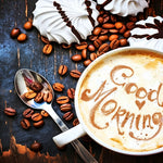 Good morning latte art cross stitch kit for beginners