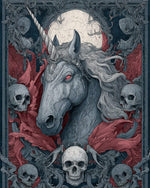 Gothic skull unicorn cross stitch kit for beginners