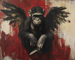 Graffiti chimpanzee with wings paint by numbers kit for beginners