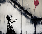 Graffiti girl and flying red balloon paint by numbers kit for beginners