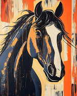 Graffiti style dark horse cross stitch kit for beginners