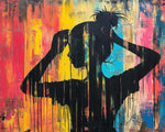 Graffiti style girl silhouette cross stitch kit for beginners