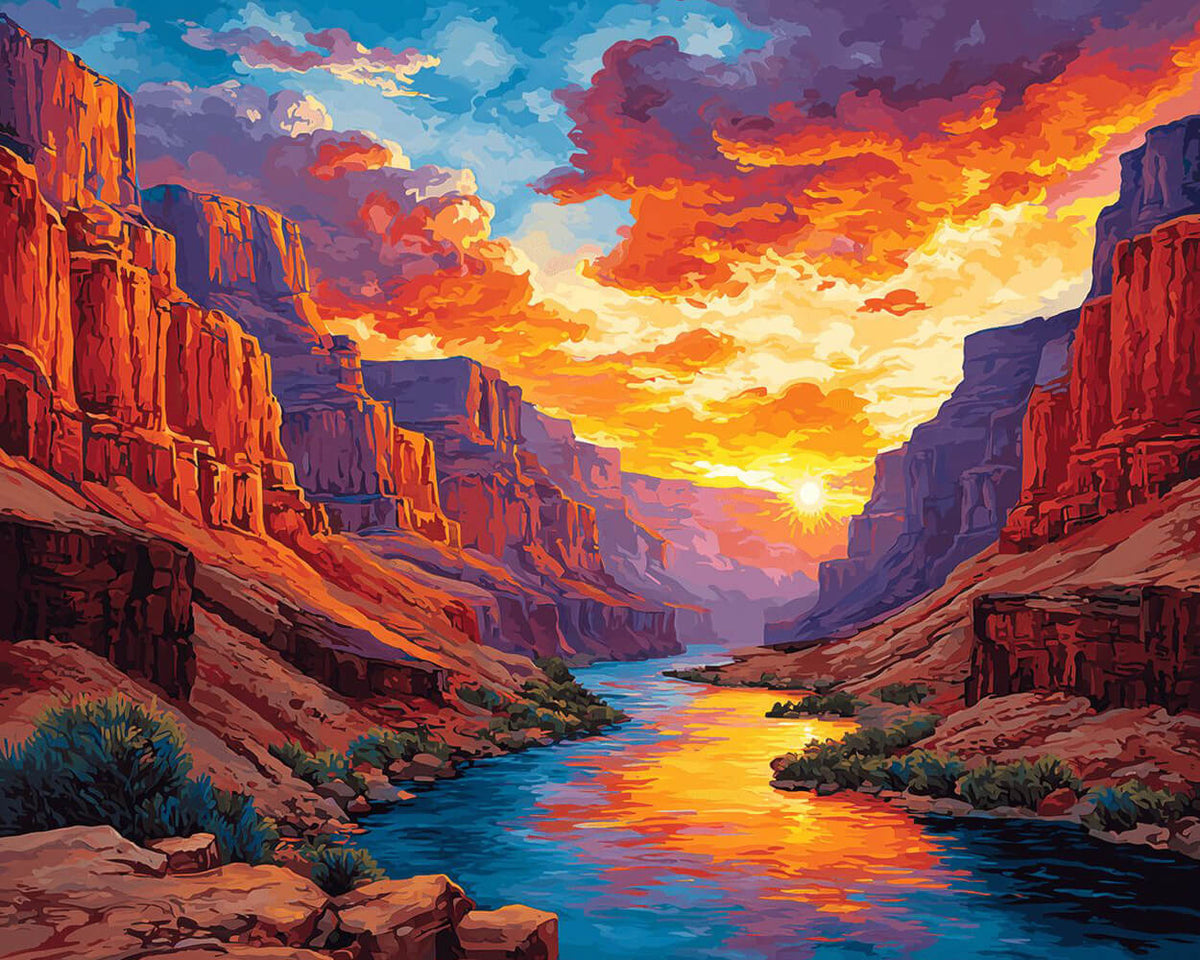 Grand canyon sunset cross stitch kit for beginners