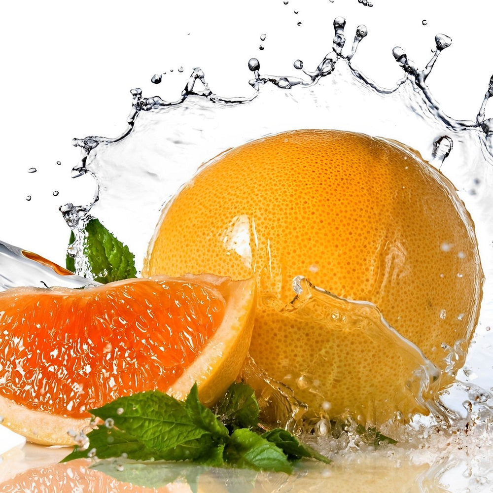 Grapefruit and water splash cross stitch kit for beginners
