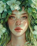 Green eyed nature goddess cross stitch kit for beginners