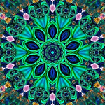 Green kaleidoscope mandala cross stitch kit for beginners