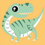 Green t-rex dinosaur cross stitch kit for beginners