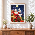 Finished greetings from santa cross stitch artwork displayed