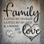 Grey texture family quote cross stitch kit for beginners