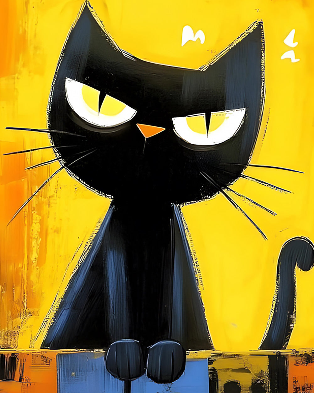 Grumpy black cat cross stitch kit for beginners