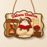 Grumpy cat christmas paint by numbers door hanger finished design