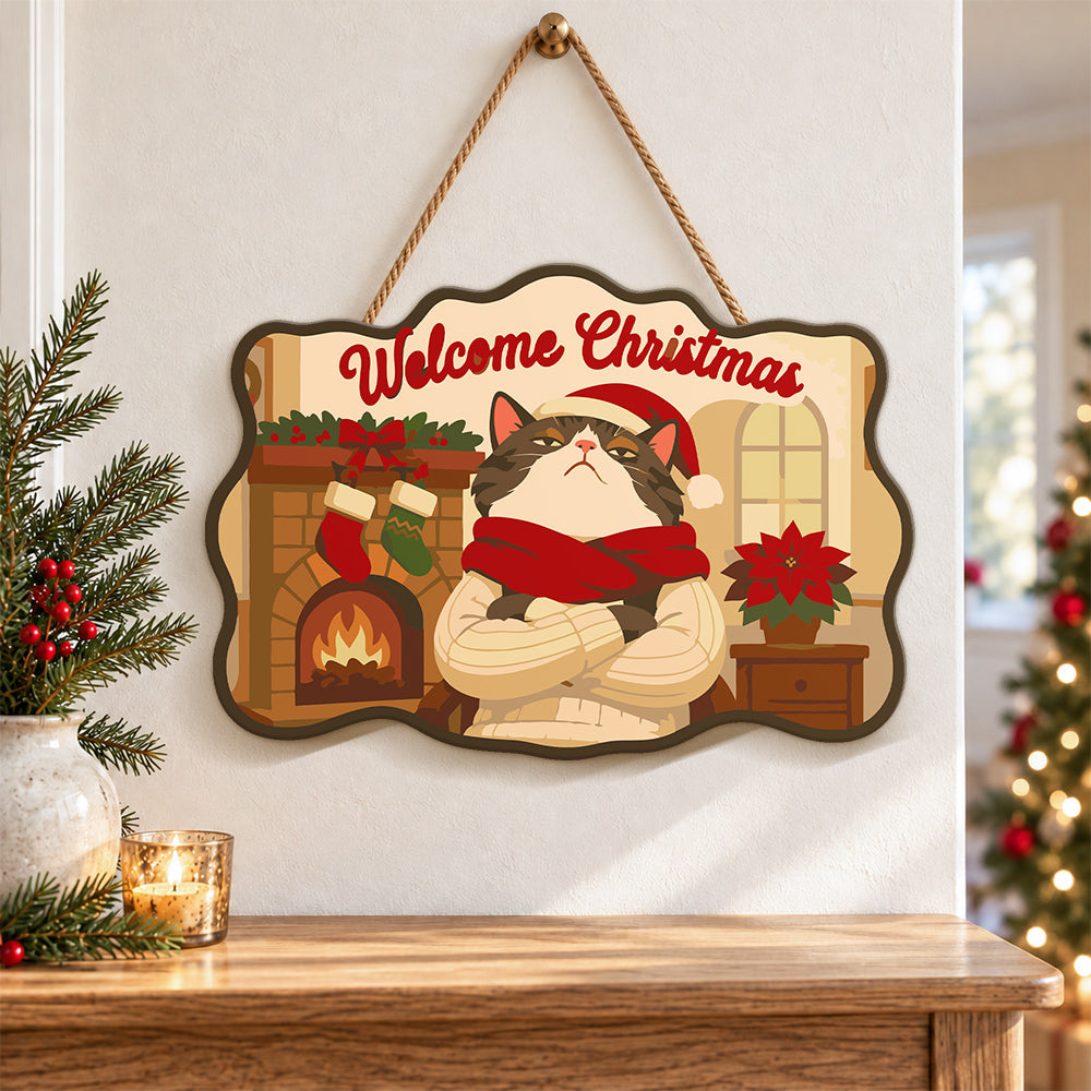 Grumpy cat christmas paint by numbers door hanger as indoor wall decor