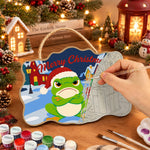 Grumpy frog christmas paint by numbers door hanger painting process
