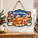 Grumpy town christmas paint by numbers door hanger as indoor wall decor