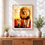 Finished guiding the cub cross stitch artwork displayed