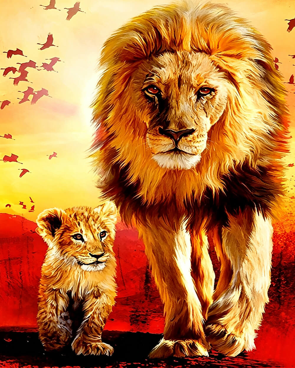 Guiding the cub cross stitch kit for beginners