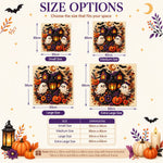 Halloween pearl diamond painting size guide with multiple large size options