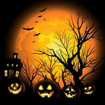 Halloween pumpkins and haunted house paint by numbers kit for beginners