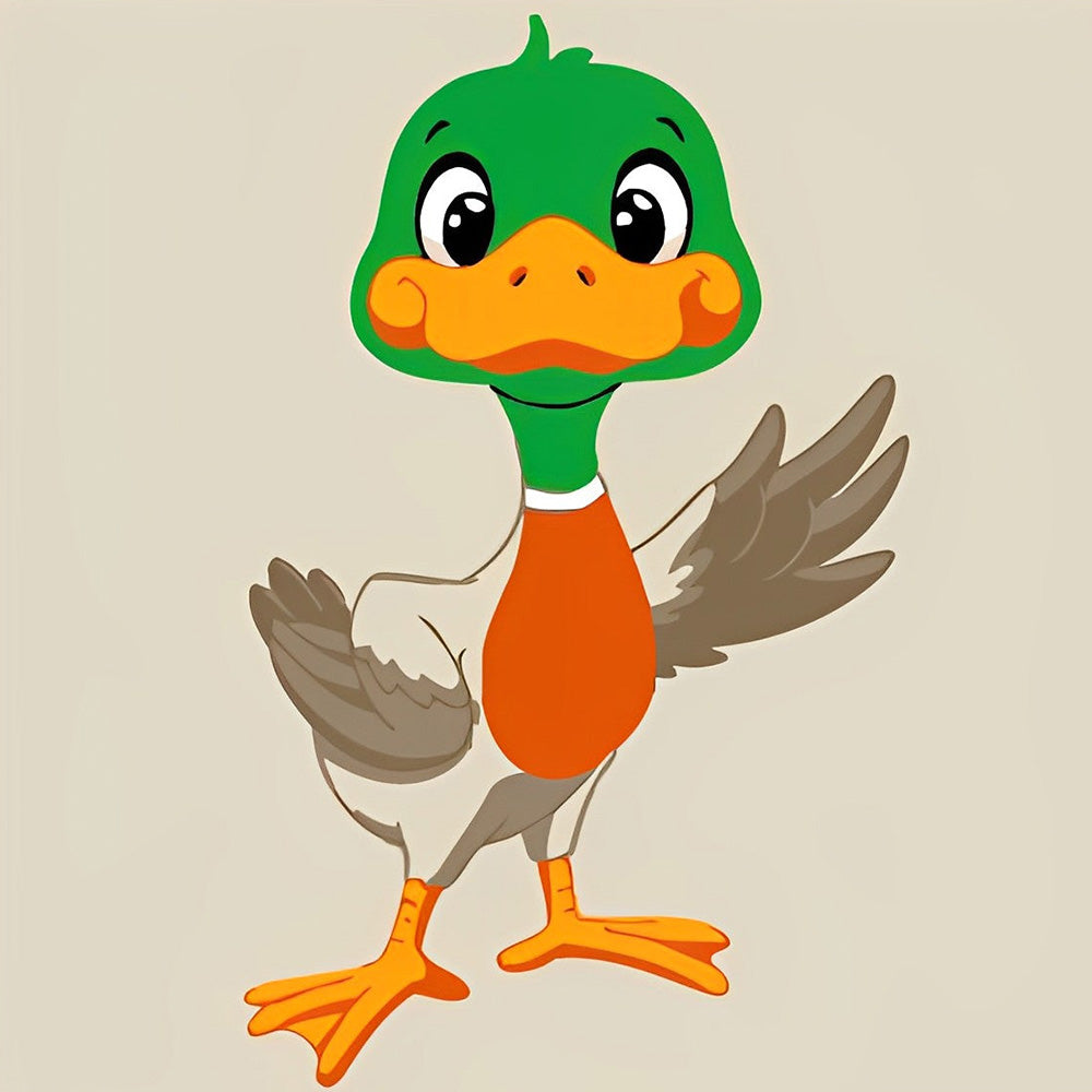 Happy cartoon duck cross stitch kit for beginners