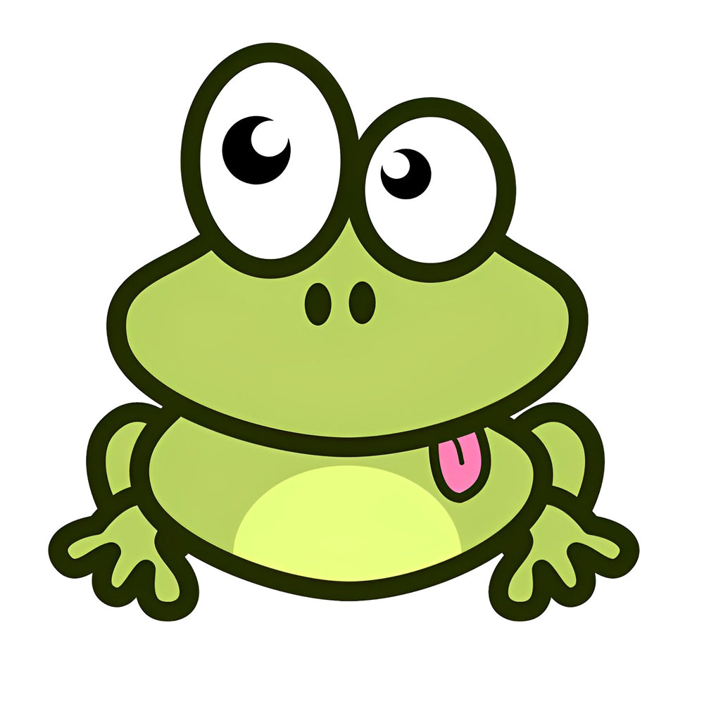 Happy cartoon frog cross stitch kit for beginners