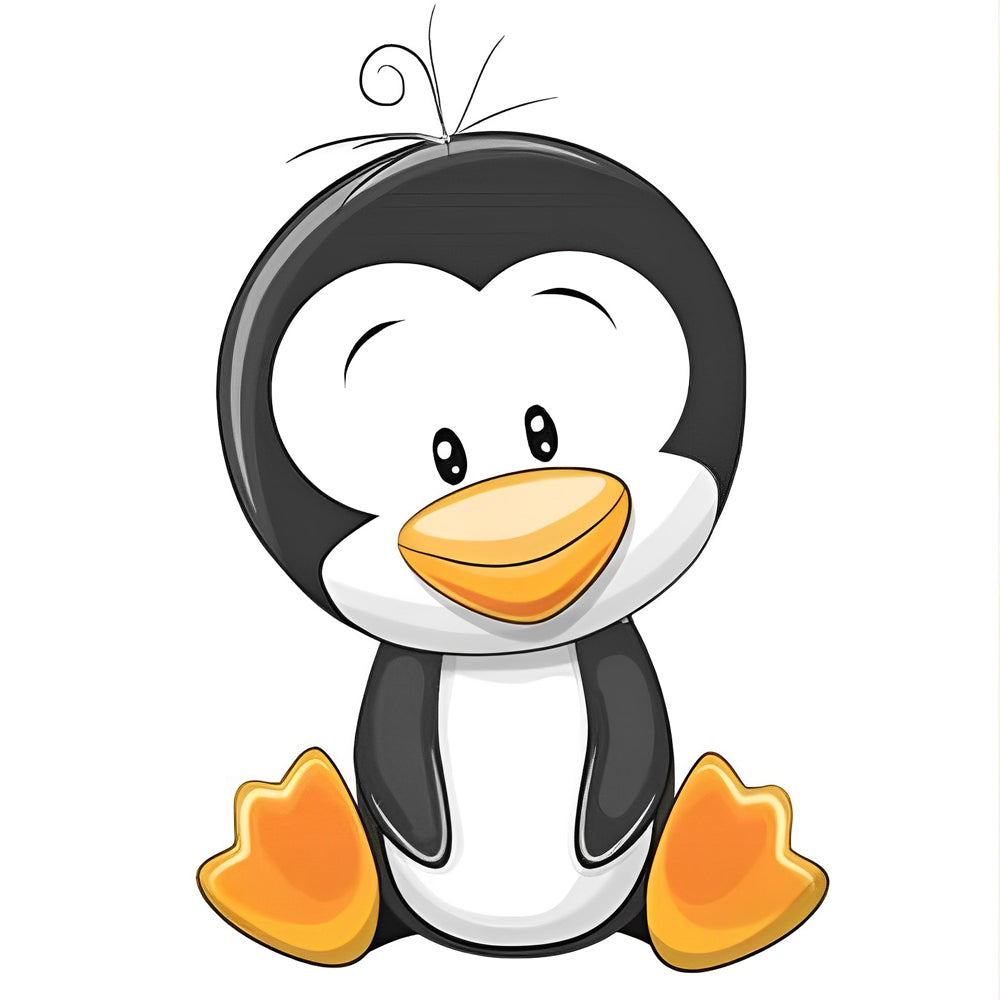 Happy cartoon penguin cross stitch kit for beginners