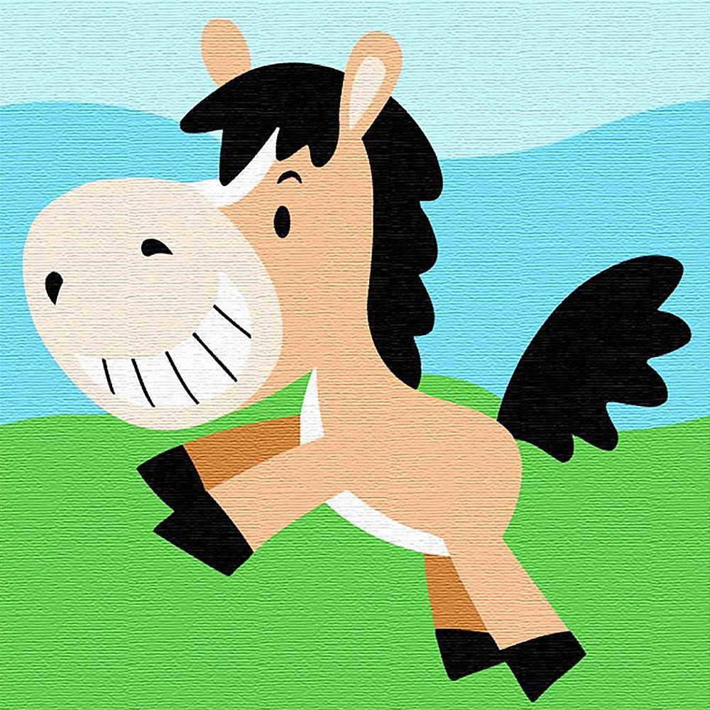 Happy cartoon pony cross stitch kit for beginners