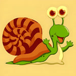 Happy cartoon snail cross stitch kit for beginners