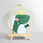 Happy crown dinosaur punch needle kit for beginners
