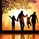 Happy family at sunset cross stitch kit for beginners