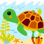 Happy sea turtle under the sea cross stitch kit for beginners