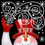 Happy snowman with red hat paint by numbers kit for beginners